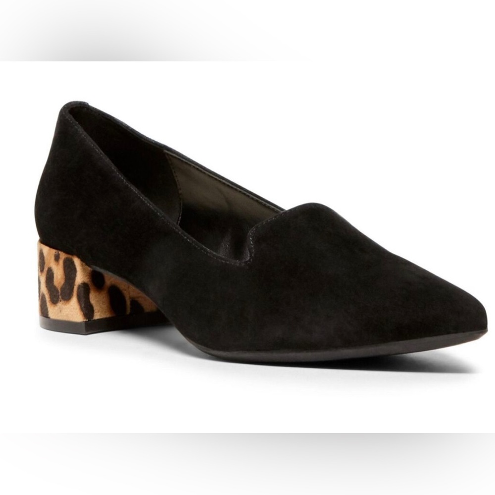 Anne Klein Leopard Block Heel Loafers
